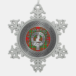 Ornement Flocon De Neige Clan MacGregor Crest et Tartan Knot