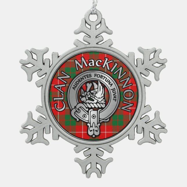 Ornement Flocon De Neige Clan MacKinnon Crest & Tartan (Devant)