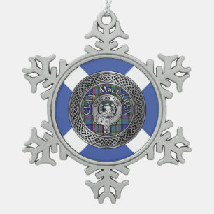 Ornement Flocon De Neige Clan MacLaren Crest & Tartan Knot
