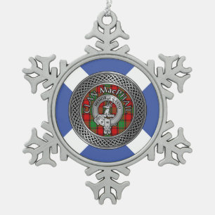 Ornement Flocon De Neige Clan MacPhail Crest & Tartan Knot