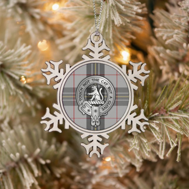 Ornement Flocon De Neige Clan MacPherson Crest & Tartan (Arbre)