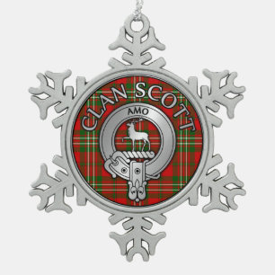Ornement Flocon De Neige Clan Scott Crest & Tartan