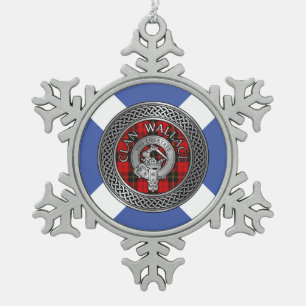 Ornement Flocon De Neige Clan Wallace Crest & Tartan Knot
