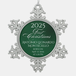 Ornement Flocon De Neige Classic Emerald Green Détails de naissance