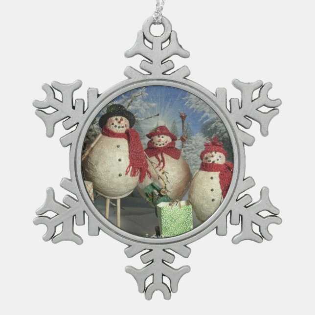 Ornement Flocon De Neige Clients heureux (Devant)