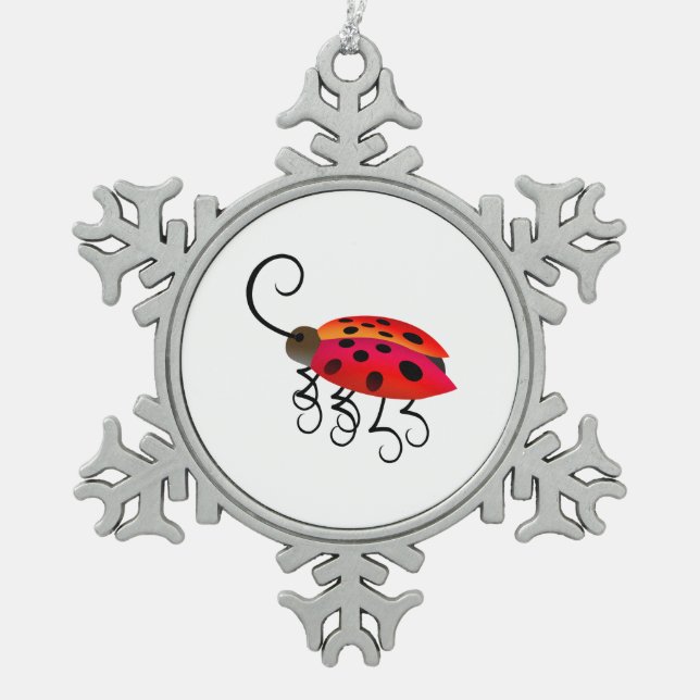 Ornement Flocon De Neige Coccinelle (Devant)