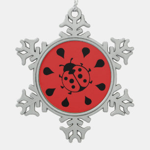 Ornement Flocon De Neige Coccinelle et pastèque drôles