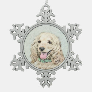 Ornement Flocon De Neige Cocker Spaniel Buff Peinture - Art Chien original