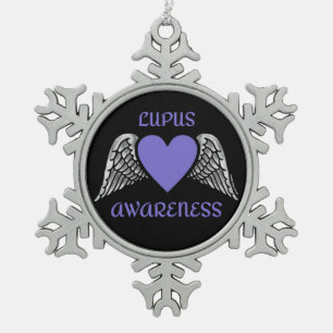 Ornement Flocon De Neige Coeur/Ailes...Lupus Flocon de neige Pewter Noël Or