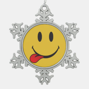 Ornement Flocon De Neige Collage de l'emoji de langue