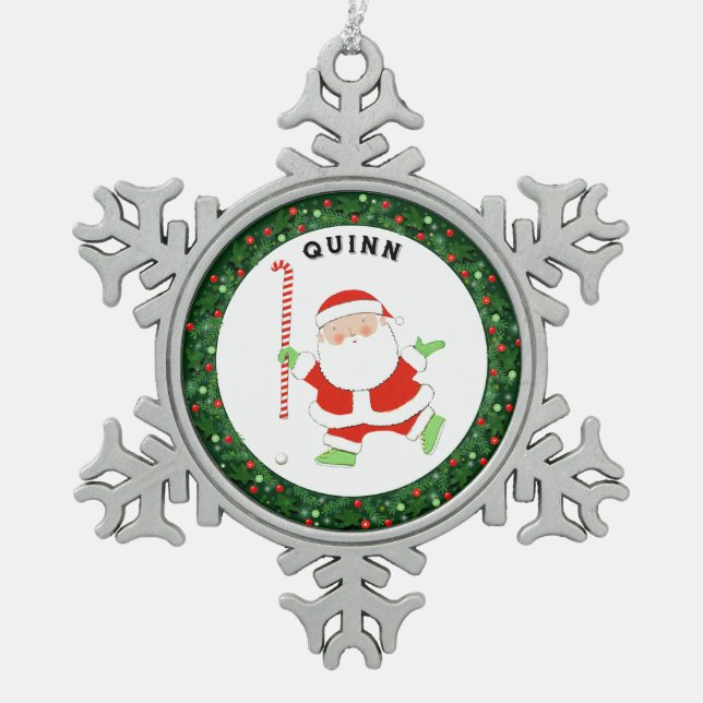 Ornement Flocon De Neige Collectif de Noël de hockey sur gazon (Devant)