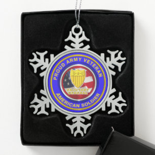 Ornement Flocon De Neige Commandant général de l'Armée Noël vétéran