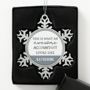 Ornement Flocon De Neige Comptable personnalisé Funny Comptable génial