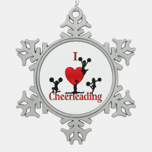 Ornement Flocon De Neige Conception Cheerleading de coeur unique d'I