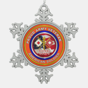 Ornement Flocon De Neige Corps de transmissions de l'Armée de terre fier Vé