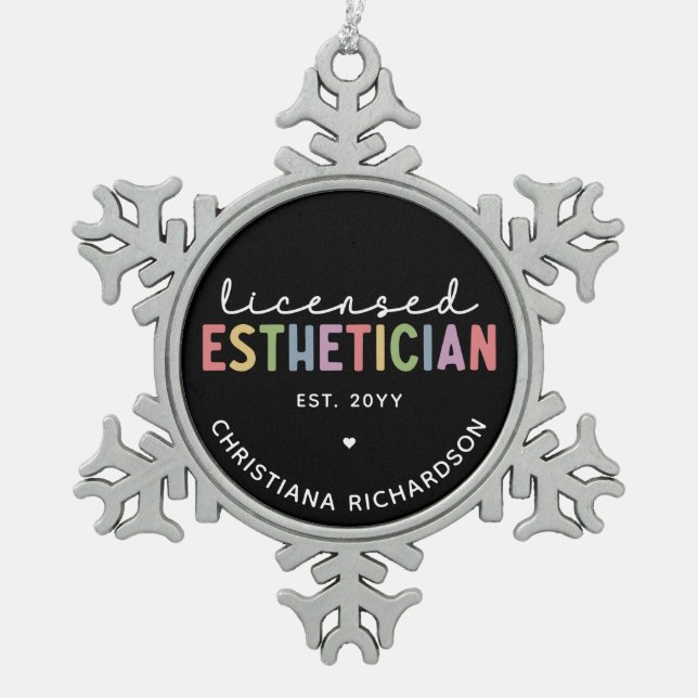 Ornement Flocon De Neige Cosmetologue Esthétique Autorisé Sur Mesure (Devant)