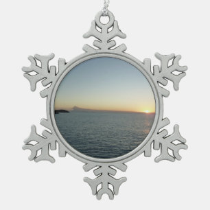 Ornement Flocon De Neige Coucher de soleil sur la mer de l'île Antigua II