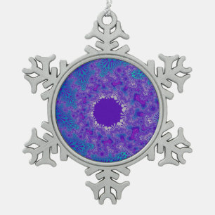 Ornement Flocon De Neige Coup de soleil de pureté bleue