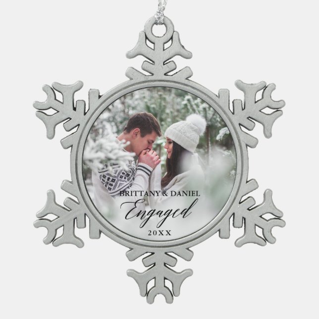 Ornement Flocon De Neige Couple photo de calligraphie moderne (Devant)