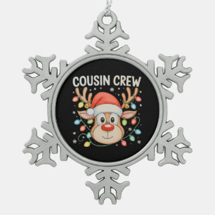 Ornement Flocon De Neige Cousin Crew Reindee Noël Noël Noël Fête