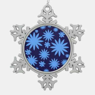 Ornement Flocon De Neige Coutume de bleu d'ornement d'arbre d'étain