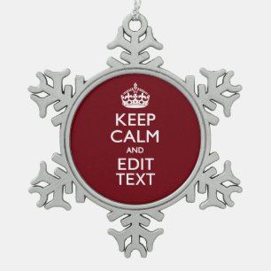 Ornement Flocon De Neige Cranberry Wine Burgundy Restez Calme Ayez Votre Te