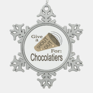 Ornement Flocon De Neige Criez pour les Chocolatistes Flocon de neige Pewte