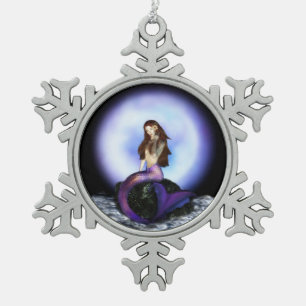 Ornement Flocon De Neige Croyez l'ornement d'étain de sirène