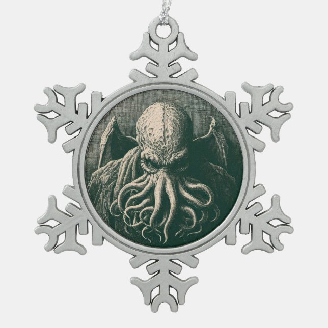 Ornement Flocon De Neige Cthulhu Lovecraft Horreur (Devant)