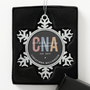 Ornement Flocon De Neige Custom CNA Retro Certified Nursing Assistant Gifts