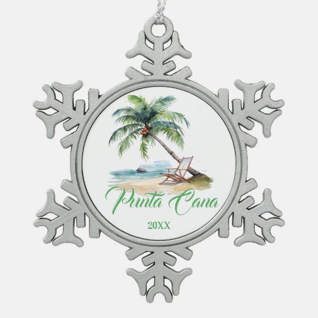 Ornement Flocon De Neige Custom Punta Cana Beach  (Devant)