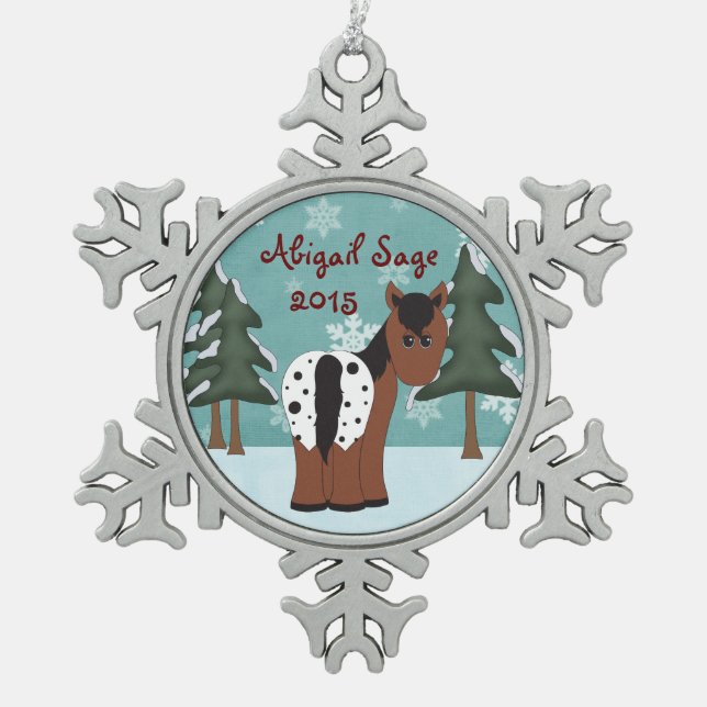 Ornement Flocon De Neige Cute Appaloosa personnalisé Vacances hivernales Ch (Devant)