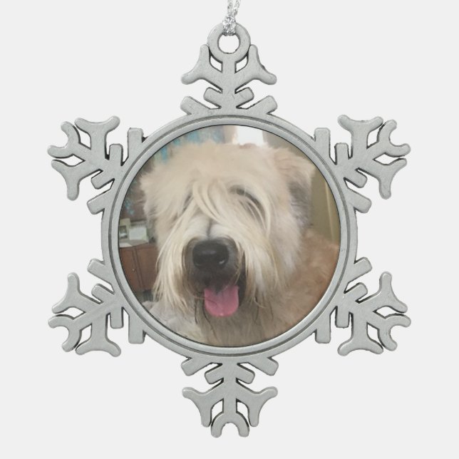 Ornement Flocon De Neige Cute dog photo (Devant)