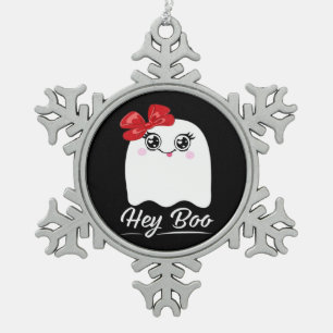 Ornement Flocon De Neige Cute Hey Boo Halloween