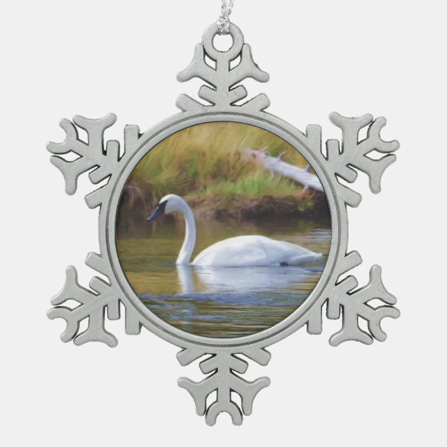 Ornement Flocon De Neige Cygne de trompettiste (Devant)