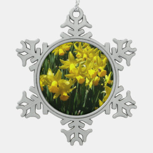 Ornement Flocon De Neige Daffodiles Jaunes I Fleurs De Printemps Cheveux