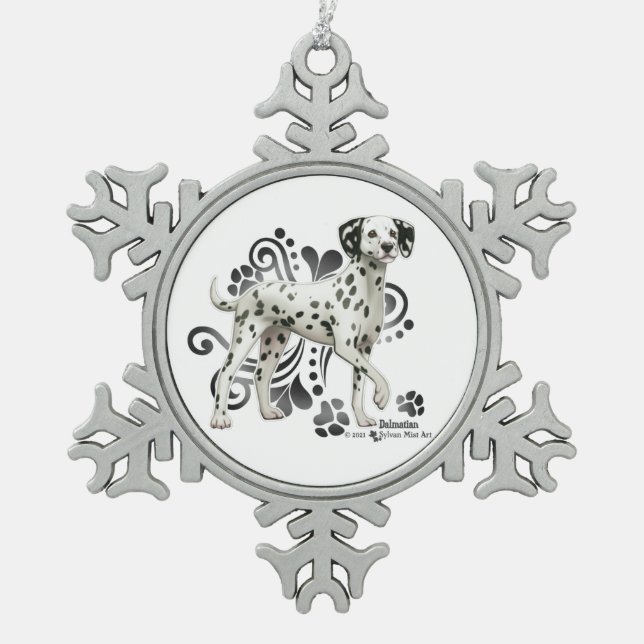 Ornement Flocon De Neige Dalmatien (Devant)