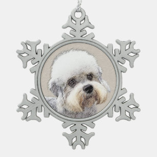 Ornement Flocon De Neige Dandie Dinmont Terrier Peinture originale de Chien