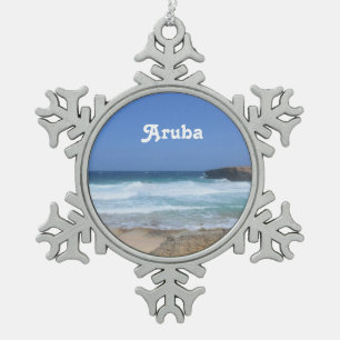 Ornement Flocon De Neige De superbes vagues s'écrasent à Aruba