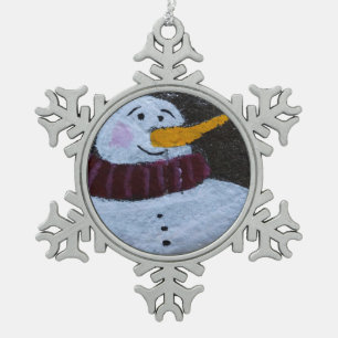 Ornement Flocon De Neige Décoration flocon de neige en étain bonhomme de ne