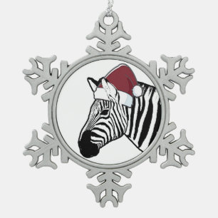 Ornement Flocon De Neige Décoration Zebra Père Noël