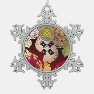 Ornement Flocon De Neige Design de rennes de Noël moche