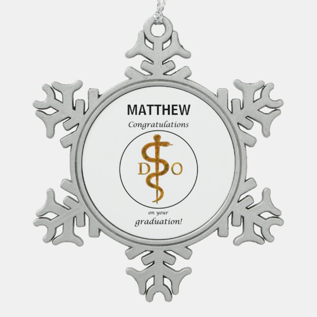 Ornement Flocon De Neige Docteur en ostéopathie Diplôme Félicitations (Devant)