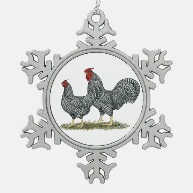 Ornement Flocon De Neige Dominique Chickens (Devant)