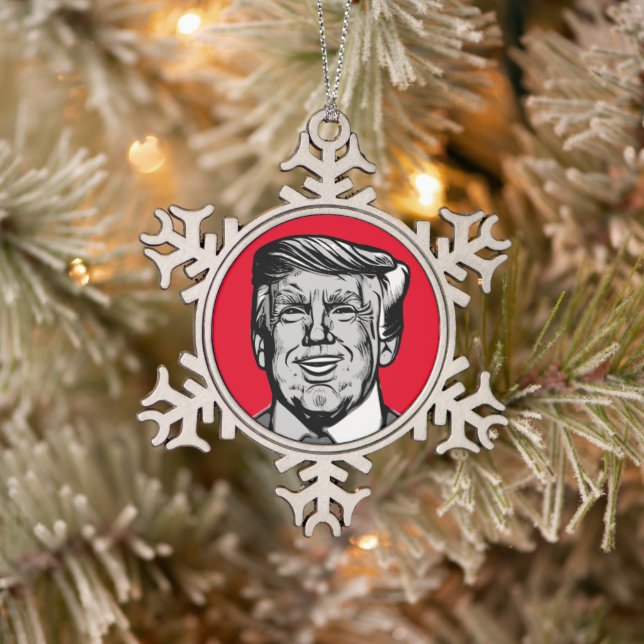 ORNEMENT FLOCON DE NEIGE DONALD TRUMP (Arbre)