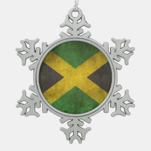 Ornement Flocon De Neige Drapeau affligé par cru de la Jamaïque
