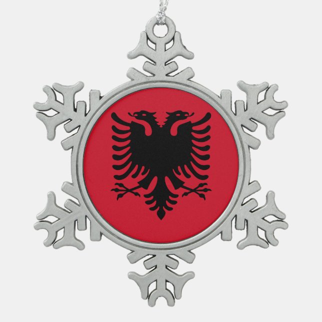 Ornement Flocon De Neige Drapeau Albanie (Devant)