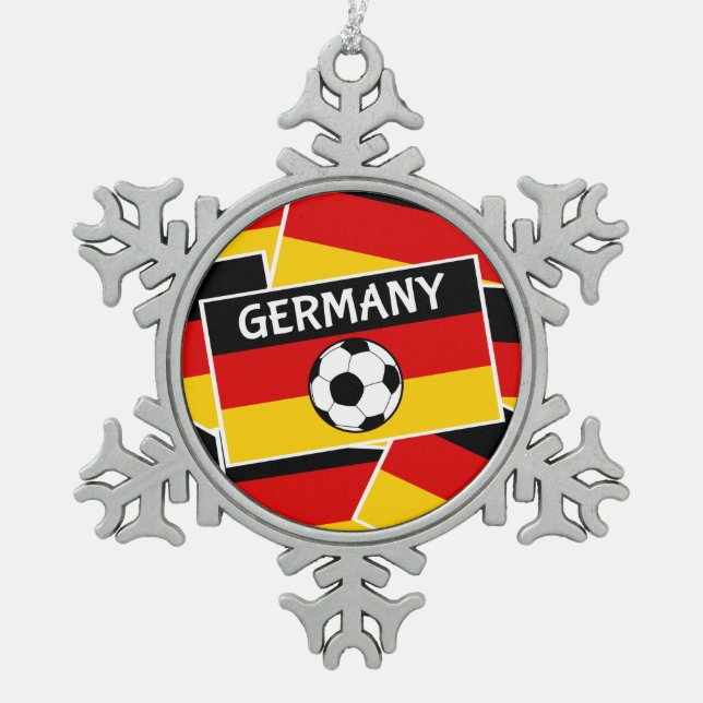 Ornement Flocon De Neige Drapeau allemand de football (Devant)