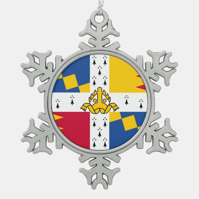 Ornement Flocon De Neige Drapeau/bannière d'armoiries de Birmingham, Anglet (Devant)