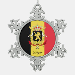 Ornement Flocon De Neige Drapeau belge